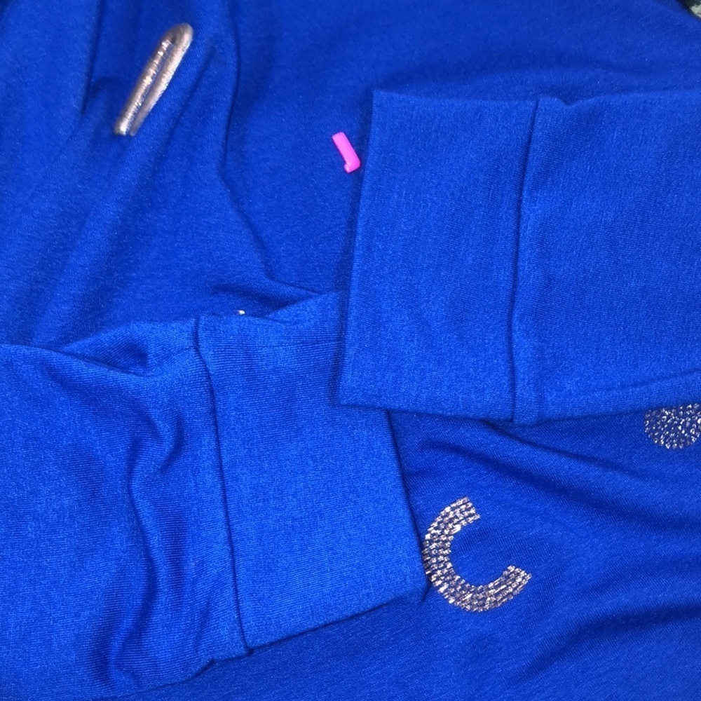 Juicy Couture size XLarge Royal blue cozy spellout sweatshirt - Picture 9 of 10